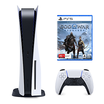 باندل کنسول بازی playstation 5 سری 1216 اروپا به همراه گارانتی تعویض 18 ماهه شرکتی + دیسک بازی God Of War Ragnarok پلمپ برای PS5  - Main Image