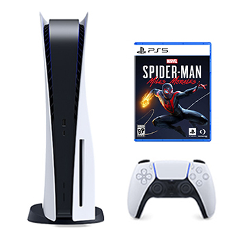 باندل کنسول بازی playstation 5 سری 1216 اروپا به همراه گارانتی تعویض 18 ماهه شرکتی + دیسک بازی Spiderman Miles Morales پلمپ برای PS5 - Main Image