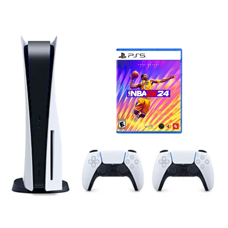 باندل کنسول بازی playstation 5 سری 1216 اروپا به همراه گارانتی تعویض 18 ماهه شرکتی + دسته Dualsene رنگ سفید + دیسک بازی NBA 2k24 Kobe Bryant Edition پلمپ برای PS5 - Main Image