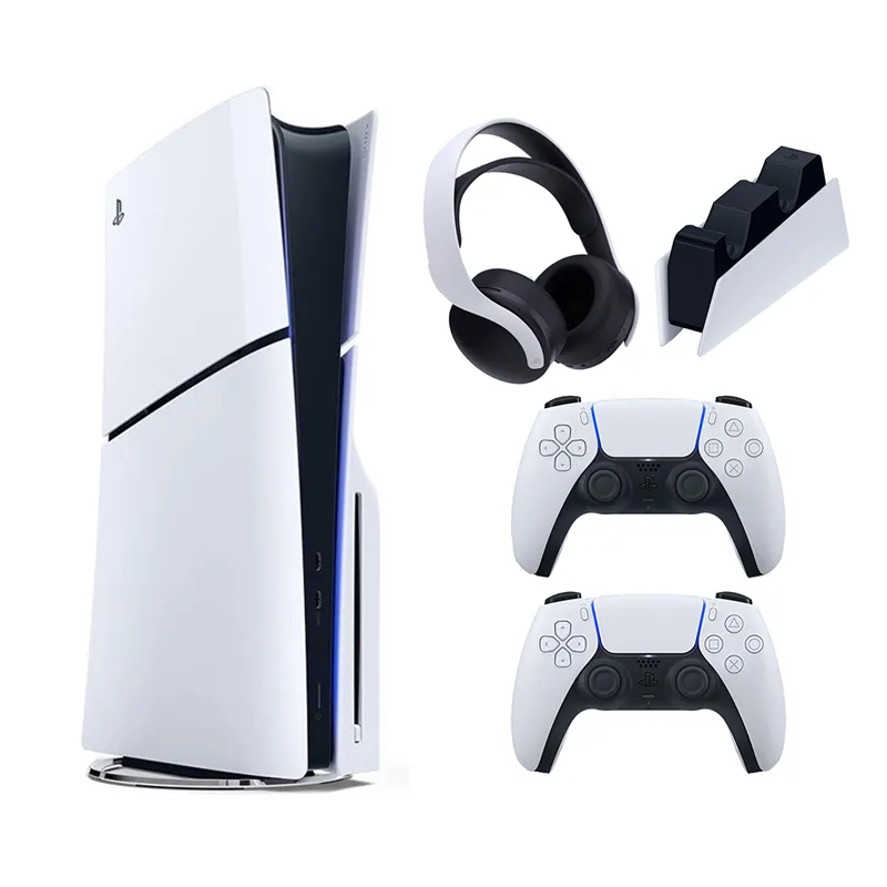 باندل کنسول بازی Playstation 5 Slim نسخه استاندارد + هدست pulse 3d white + شارژر اورجینال ps5 + دسته Dualsense white  - Main Image