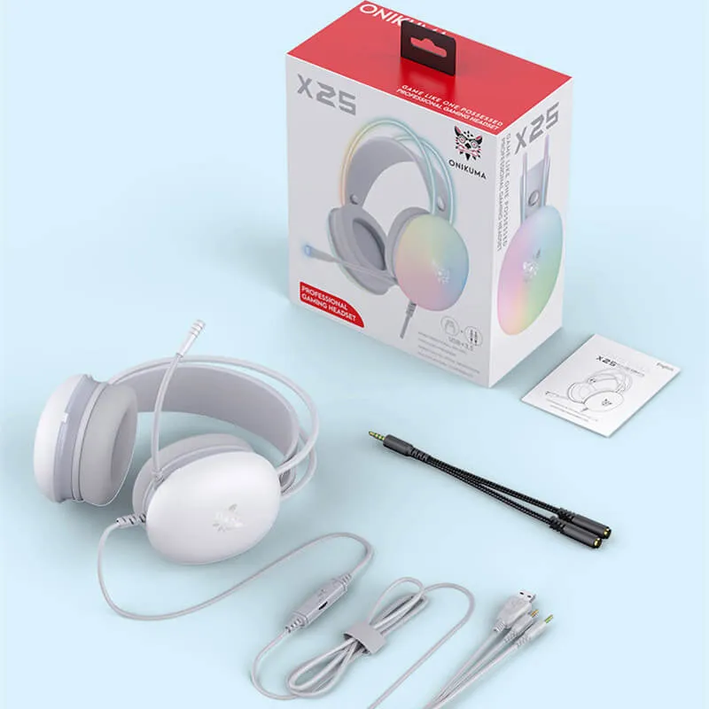 هدست گیمینگ اونیکوما onikuma x25 سفید - Thumbnail 1