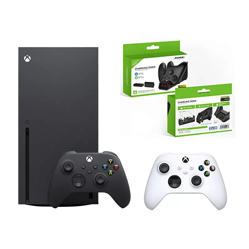 باندل کنسول بازی xbox series x به همراه + دسته robot white + پایه شارژر کنترلر ایکس باکس دابی مدل DOBE TYX-0625