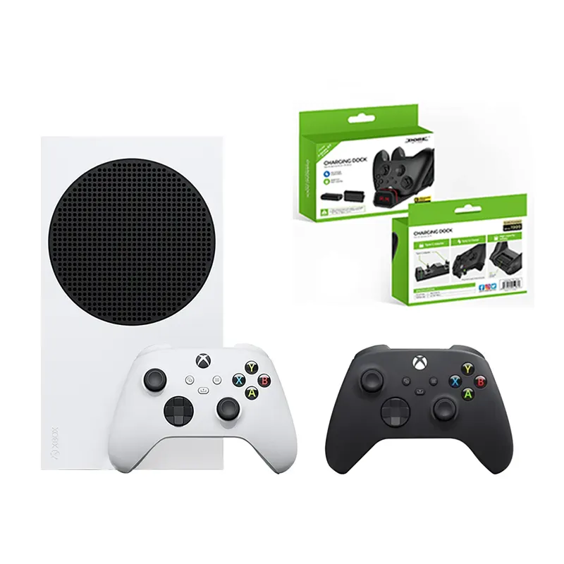 باندل کنسول بازی xbox series s به همراه + دسته carbon black + پایه شارژر کنترلر ایکس باکس دابی مدل DOBE TYX-0625