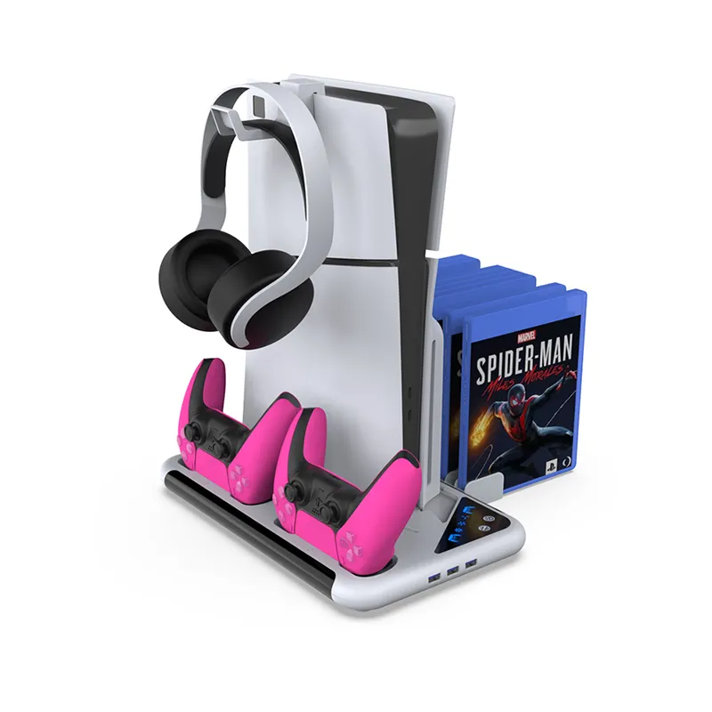 پایه چند منظوره PS5/PS5 SLIM دابی مدل TP5 3557 به همراه استند دیسک 13 عددی