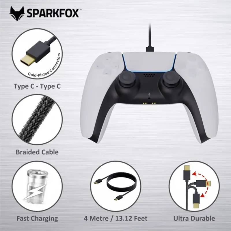 کابل انتقال دیتا و شارژ 4 متری Sparkfox Premium مخصوص PS5   - Thumbnail 2