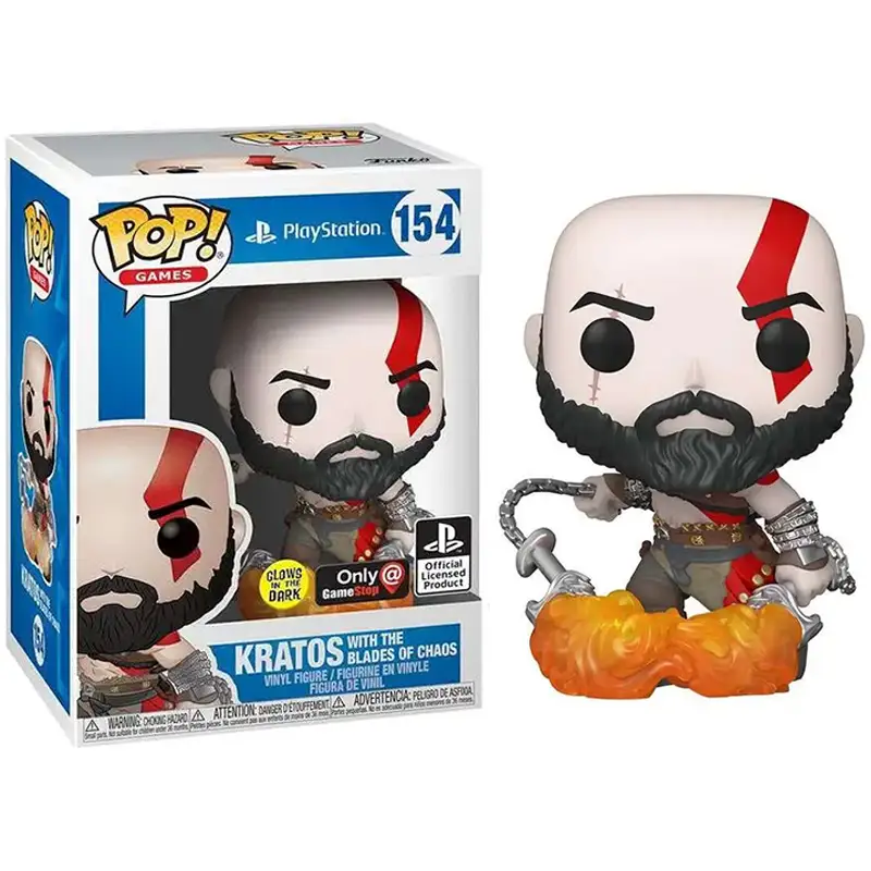 فیگور فانکو پاپ FunkoPop Games God Of War - Kratos with Blades of Chaos اورجینال (Playstation - Special Edition - Glows In The Dark) 154