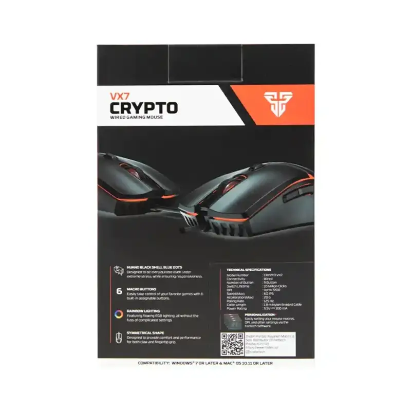 ماوس گیمینگ باسیم فنتک Fantech مدل CRYPTO VX7 - Thumbnail 5