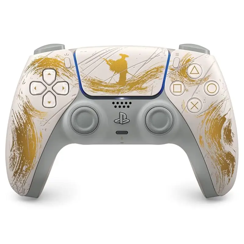 دسته بازی Sony مدل DualSense Ghost of Yotei Gold Limited Edition مناسب برای PS5