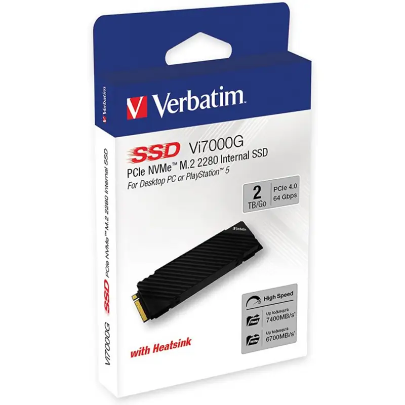 حافظه جانبی اس اس دی Verbatim Vi7000G NVMe SSD with Heatsink دارای هیت سینک - دو ترابایت - Thumbnail 1