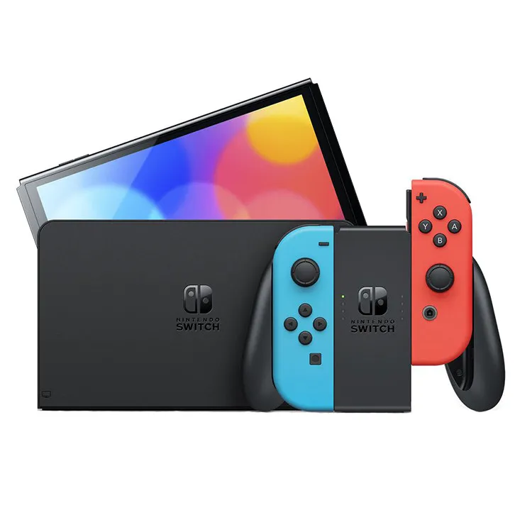 کنسول بازی nintendo switch OLED جوی-کان قرمز آبی کارکرده کپی خور فول پکیج (رم 512 + فول بازی)